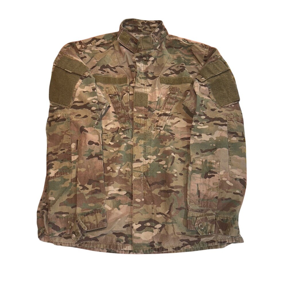 US Army OCP Multicam Camouflage Military Field Jacket Canvas Full Zip Large Long